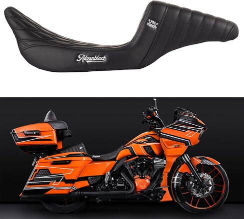 Advanblack Harley Touring Professional Monkey Extended Reach Tall Boy Seat - Fit for 2009-2023 Harley Touring (Pro-Monkey Seat) (Black Stitching) in Saudi Arabia
