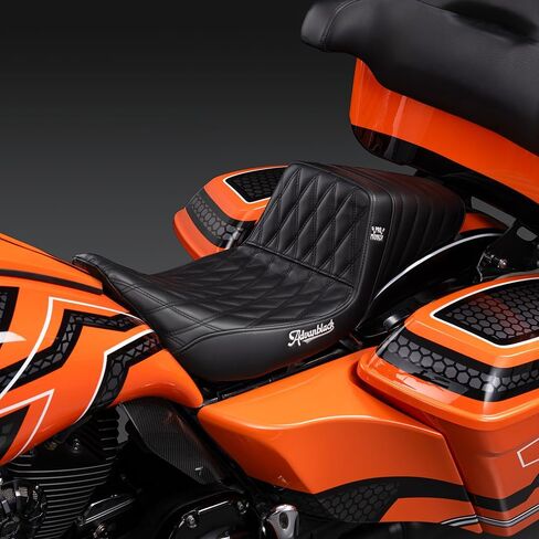 Advanblack Harley Touring Professional Monkey Extended Reach Tall Boy Seat - Fit for 2009-2023 Harley Touring (Pro-Monkey Seat) (Black Stitching) in Saudi Arabia