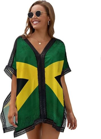 Women's Swimsuit Coverups Bikini Beach Swimwear Cover Up V-neck Bathing Suit Cover Up Top Tunic in Kuwait
