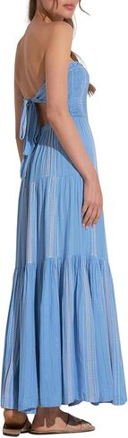 ELAN Women's Strapless Tie-Back Smocked Bodice Cover-Up Maxi Dress in Saudi Arabia