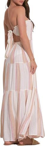 ELAN Women's Strapless Tie-Back Smocked Bodice Cover-Up Maxi Dress in Saudi Arabia