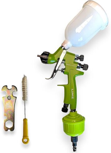 LIME LINE .8MM MINI HVLP Automotive Pray Paint Gun for Basecoats و ClearCoat: Bonus Inline Filter Ball and Air Line Connector. in Saudi Arabia