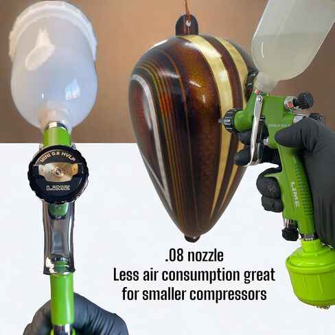 LIME LINE .8MM MINI HVLP Automotive Pray Paint Gun for Basecoats و ClearCoat: Bonus Inline Filter Ball and Air Line Connector. in Saudi Arabia