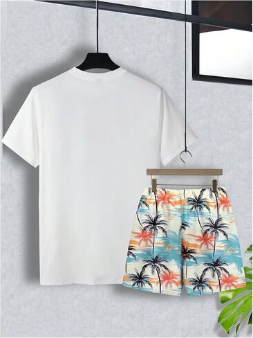 Gorglitter Men Factor Admits Summer Outfits 2 قطعة استوائية قصيرة الأكمام وقميص شورت. in Saudi Arabia
