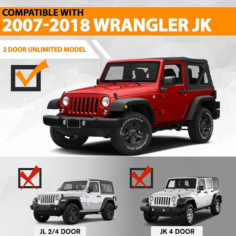 6 Inches OE Style Running Boards, Matte Black Side Steps Compatible with 2007-2018 Jeep Wrangler JK 2 Door in Saudi Arabia