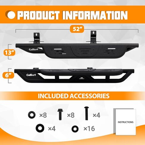 6 Inches OE Style Running Boards, Matte Black Side Steps Compatible with 2007-2018 Jeep Wrangler JK 2 Door in Saudi Arabia