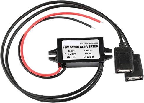 1PCS 8-32V 12V 24V to 5V 3A STAIN CAR AND DOWN ANTELTER DUAL USB POWER SENPORTION IPAD MP4 (12V24V-5V 3A 1USB C1) in Saudi Arabia