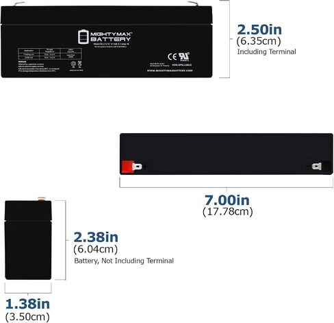 Mighty Max Battery ML2.3-12 - 12 Volt 2.3 AH, F1 Terminal, Rechargeable SLA AGM Battery in Saudi Arabia