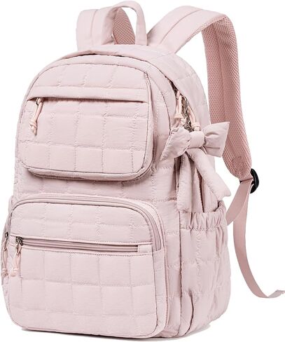 Bluboon Backpack for Girls Kids School Backpacks Bow Quilted Bookbag Multiple Pockets Lightweight 15.6 Laptop Backpack for Elementary Primary Middle School in Saudi Arabia