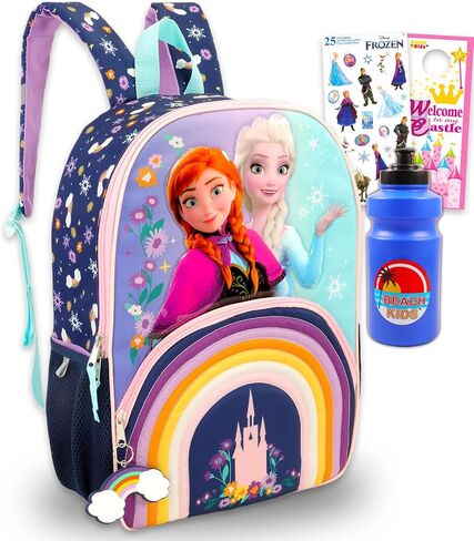 Disney Frozen Backpack for Girls - Bundle with 16" Frozen School Bag, Water Bottle, Stickers, and More | Disney Elsa and Anna Backpack for Kids in Saudi Arabia
