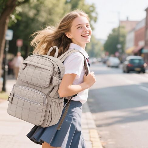Bluboon Backpack for Girls Kids School Backpacks Bow Quilted Bookbag Multiple Pockets Lightweight 15.6 Laptop Backpack for Elementary Primary Middle School in Saudi Arabia