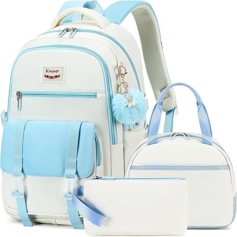 Backpacks for Girls,Laptop Bags for Women Men,3pcs Backpack with Lunch Bag Pencil Pouch Case for Teens Girl Kids Bookbag Elementary Middle School College Back Packs Student Daypack Pink Set in Saudi Arabia