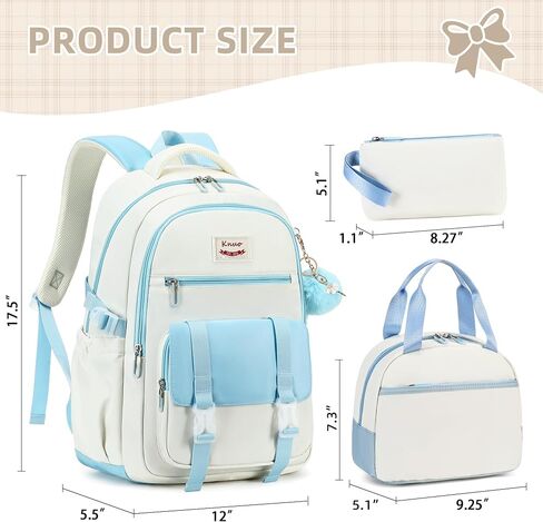 Backpacks for Girls,Laptop Bags for Women Men,3pcs Backpack with Lunch Bag Pencil Pouch Case for Teens Girl Kids Bookbag Elementary Middle School College Back Packs Student Daypack Pink Set in Saudi Arabia