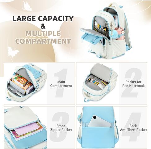 Backpacks for Girls,Laptop Bags for Women Men,3pcs Backpack with Lunch Bag Pencil Pouch Case for Teens Girl Kids Bookbag Elementary Middle School College Back Packs Student Daypack Pink Set in Saudi Arabia