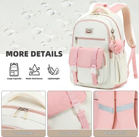 Backpacks for Girls,Laptop Bags for Women Men,3pcs Backpack with Lunch Bag Pencil Pouch Case for Teens Girl Kids Bookbag Elementary Middle School College Back Packs Student Daypack Pink Set in Saudi Arabia