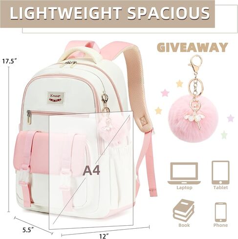Backpacks for Girls,Laptop Bags for Women Men,3pcs Backpack with Lunch Bag Pencil Pouch Case for Teens Girl Kids Bookbag Elementary Middle School College Back Packs Student Daypack Pink Set in Saudi Arabia