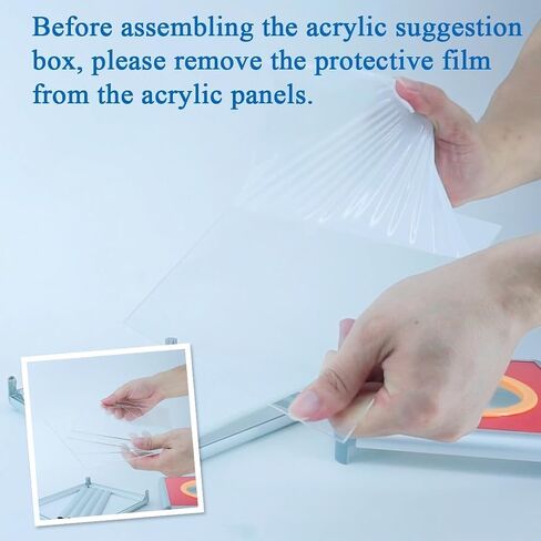 KAFENDA Acrylic Donation Ballot Box for Fundraising, Suggestion Box (20cm-red) in Kuwait