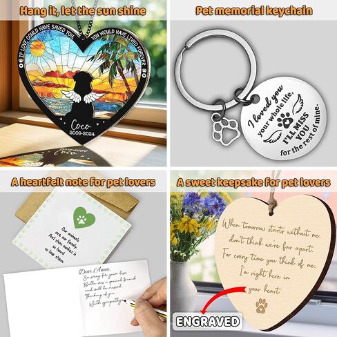 6 بوصة دوبيرمان Pinschers Dog تذكارية Suncatcher & Wood Dog Paw Keychain شخصية اسم الكلب زخرفة نافذة معلقة الحيوانات الأليفة من فقدان الكلب هدية التعاطف لمحبي الكلاب سيارة معلقة SCD-B11-6-14 in Kuwait