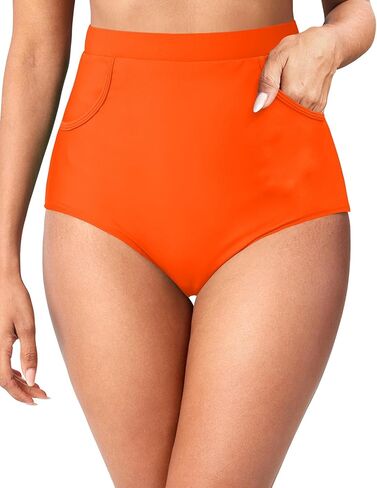 Tempt Me Women's High Waisted Bikini Bottom - Full Coverage Swimsuit Tummy Control Bathing Suit Swim Bottom with Pockets 2025 in Saudi Arabia