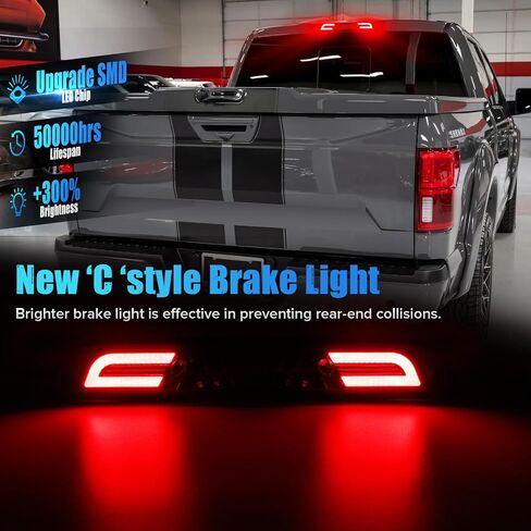 Smoke Lens LED 3rd Brake Light Compatible with F150 2015-2024 F250 F350 F450 F550 2017-2024 for Maverick 2021-2025 for Ranger 2019-2024 Third Brake Cargo Light in Kuwait