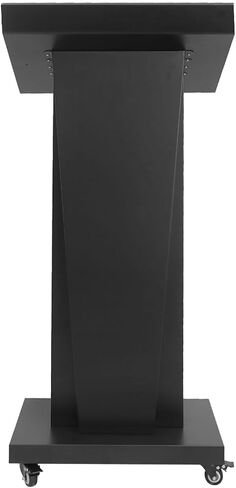 Podium Stand with 4 Locking Wheels, Lecterns & Podiums for Church School Office Conference Home, Heavy Duty Metal, Large Storage Area, Slant Desktop, 50.4" H, White in Kuwait