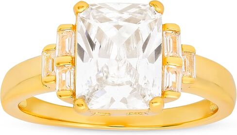 Rings for Women Sterling Silver Cubic Zirconia Ring | Engagement Ring, Wedding Rings for Women | 14k Gold Rings & Wedding Bands for Women | 925 Sterling Silver Moissanite Rings for Women in Saudi Arabia