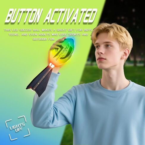 2025 أحدث لايت UP Football-Glow في لعبة Dark-Dark-Recharged-Viabration Color Change-Outdoor Sports Hilmits & Summer Gifts for Boys 6-8 8-12 13+ egain for teen boys age 8 9 10 11 12 13 15 15 in Kuwait