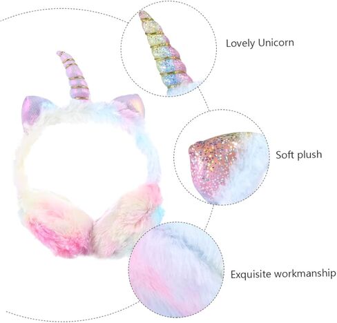 SAFIGLE Unicorn Earmuffs Winter Ear Muff Plush Ear Warmer Winter Ear Cover Kids Warm Earmuff Unicorn Ear Warmer in Saudi Arabia