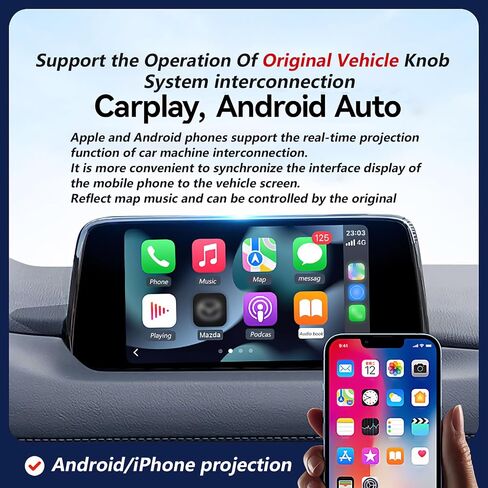 مجموعة ترقية Mazda Carplay & Android Auto المتوافقة ، متوافقة مع Mazda 2/3/6/Cx3/Cx5/Cx9/MX5 2015-2020 ، TK78-66-9U0C OEM HUB لنظام MZD Connect （إصدار جديد） in Kuwait