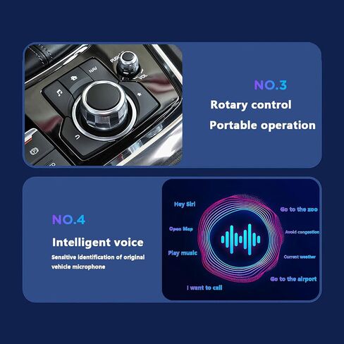 مجموعة ترقية Mazda Carplay & Android Auto المتوافقة ، متوافقة مع Mazda 2/3/6/Cx3/Cx5/Cx9/MX5 2015-2020 ، TK78-66-9U0C OEM HUB لنظام MZD Connect （إصدار جديد） in Kuwait