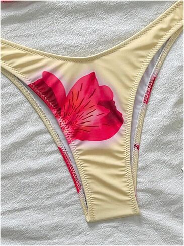 Soly Hux Floral Print Bikini مجموعات للنساء مثلث مثلث نوبة السباحة بدلة السباحة قطعتين in Saudi Arabia