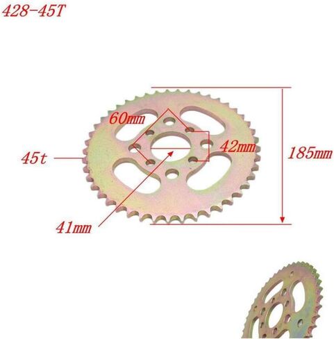 قرص محرك خلفي عالمي لسلسلة دراجات نارية 428-45T متوافق مع BS200-7 in Kuwait