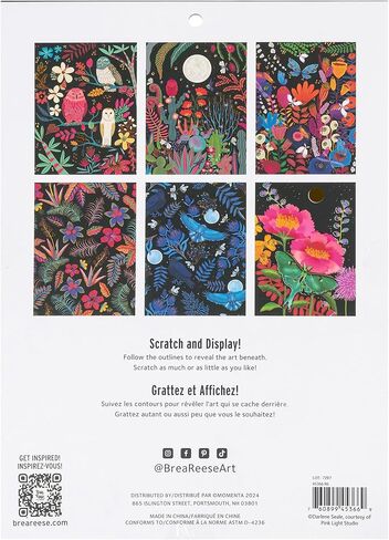 Scratch Art Kit - Mythical Animals - 6 Designs, Metallic Guided Art, Dual-Tip Stylus & Brush, Easy-to-Frame 9x12 Pages, Adult Craft Kit in Kuwait