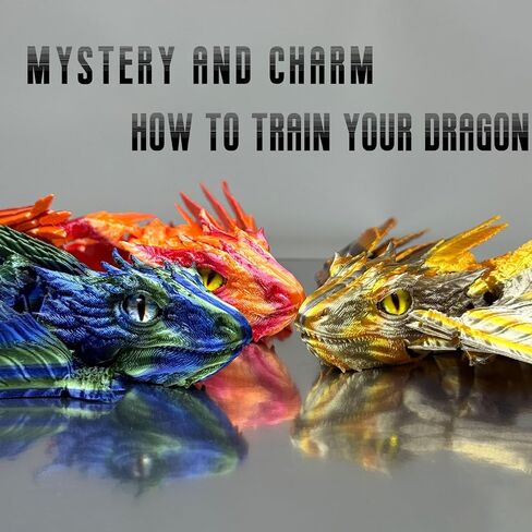 Feathered Wyvern Dragon,3D Printed Dragon, Articulated Dragon with Wings, 3D Printed Toys, Desktop Pet - Indulge in the Enchanting Realm of Dragons (Rainbow Noctilucent) in Saudi Arabia