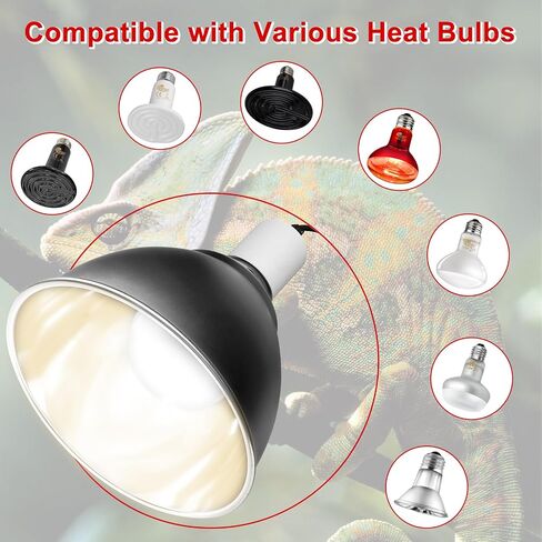 Large Caliber Reptile Lamp Cover Dome Supports Up to 250W, Diameter 7.0 Inch Heat Lamp/Light Fixture Dome Fit for E26 UVA/UVB Basking Bulbs, Perfectly Fit 250 watts Ceramic Heat Lamp in Kuwait