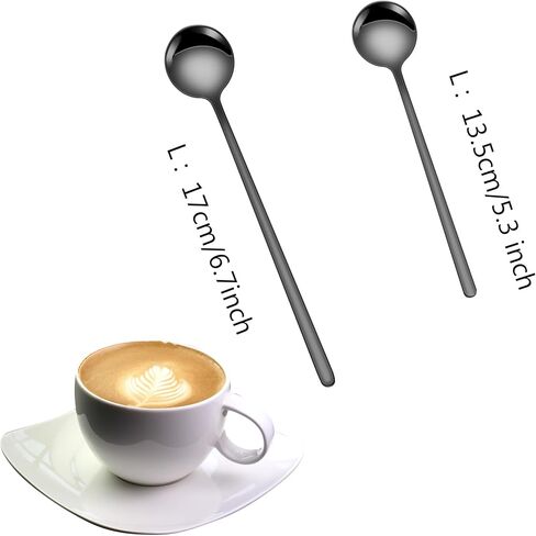 9 PCS Coffee Spoons Espresso Teaspoon, PBIEHSR Stainless Steel Tea Spoon Two Different Lengths Dessert Spoons for Stirring Drink Mixing Milkshake (Gold) in Saudi Arabia
