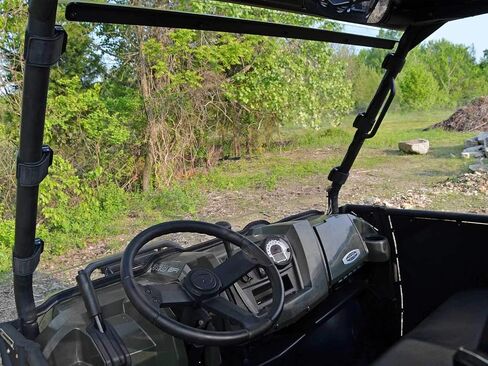 SuperATV Clear Scratch Resistant Full Windshield for 2011-2014 Polaris Ranger 900 Diesel | 2013-2014 900 Ranger Diesel Crew | Made with 1/4" Polycarbonate| Preinstalled Bulb Seal | USA Made in Saudi Arabia