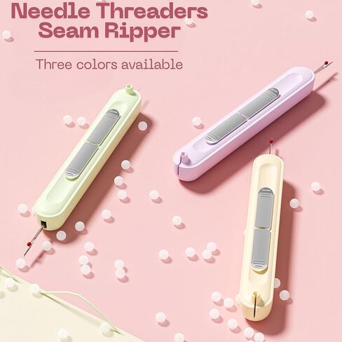 2 in-1 Needle Threaders Seam Ripper 2024 New, Upgraded Seam Ripper Tools, Stretchable Remover Needle Threading (1Pcs Green) in Kuwait