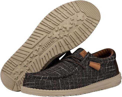 Hey Dude Wally Plaid Navy Size 8 | Men’s Shoes | Men's Slip-on Loafers | Comfortable & Light-Weight in Saudi Arabia