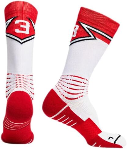 Compression Cushioning Basketball Socks,Shock Absorbing and Anti-slip,Thick Bottom Tall Design,Men Women,3 Pair in Kuwait