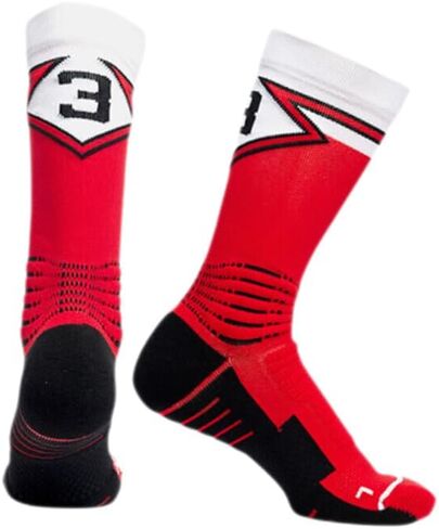 Compression Cushioning Basketball Socks,Shock Absorbing and Anti-slip,Thick Bottom Tall Design,Men Women,3 Pair in Kuwait