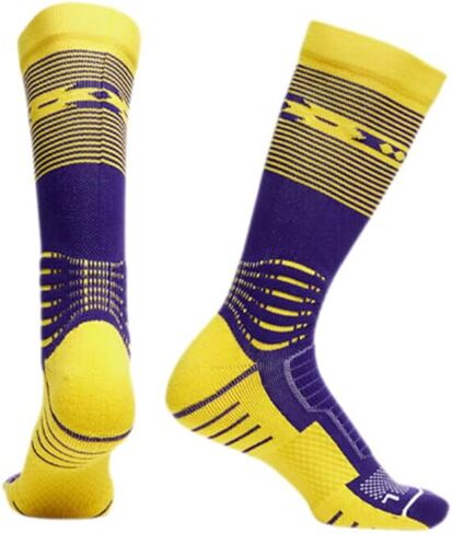 Compression Cushioning Basketball Socks,Shock Absorbing and Anti-slip,Thick Bottom Tall Design,Men Women,3 Pair in Kuwait