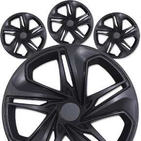 16 "Hubcaps لعام 2016-2025 عجلات Honda Civic سيدان الصلب-مجموعة من 4 ، التصميم المفاجئ ، أغطية حافة العجلة الفضية والأسود ، مواد ABS والكمبيوتر الشخصي ، سيلفر و Silver & Black Lacquer 4. in Kuwait