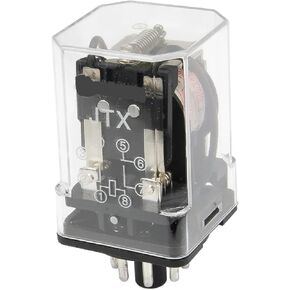JTX-2C COLLUGAGNETIC RELAY ، 220VAC ، 8-PIN ، DPDT 10A تصنيف التلامس ، غطاء الغبار الواضح (6VDC) in Saudi Arabia
