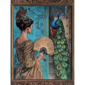Ginfonr DIY 5D Diamond Art Kits for Adults, Woman Diamond Painting for Adults, Diamond Art Landscapes Full Drill, Diamond Art Kits Embroidery Rhinestone Craft for Home Wall Decor 12 * 16 Inch in Saudi Arabia