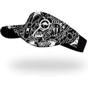 Hat Waterproof Sports Visor Reflective Absorbent Running Hiking Gym and More Black/White in Saudi Arabia