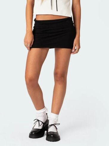 LILTWIST Womens Y2k Low Rise Mini Skirt Sexy Stretch Tight Solid Aesthetic Skirt Cute Going Out Club Micro Skirts Streetwear in Kuwait