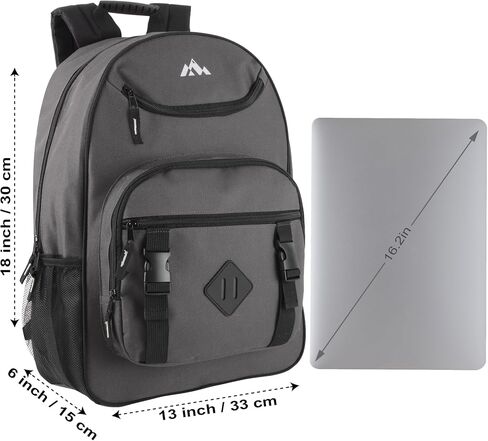 24 Pack Back Backpacks Backpacks for College و Hiking و Onslessed Adults التبرع بكميات كبيرة ، مع الأشرطة المبطنة (حزمة ألوان الذكور) in Kuwait