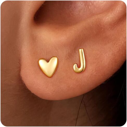 أقراط مسمار الهدايا للبنات - 2 زوجان من S925 Sterling Silver Post Post Gold Gold Plated Heart Orior Stud arocrings for Girls Teen Girl Gifts Hypoallergenic arring for Women Jewelry in Saudi Arabia
