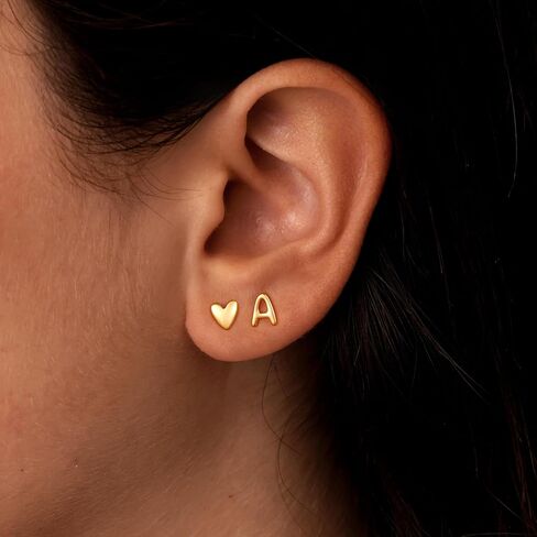 أقراط مسمار الهدايا للبنات - 2 زوجان من S925 Sterling Silver Post Post Gold Gold Plated Heart Orior Stud arocrings for Girls Teen Girl Gifts Hypoallergenic arring for Women Jewelry in Saudi Arabia
